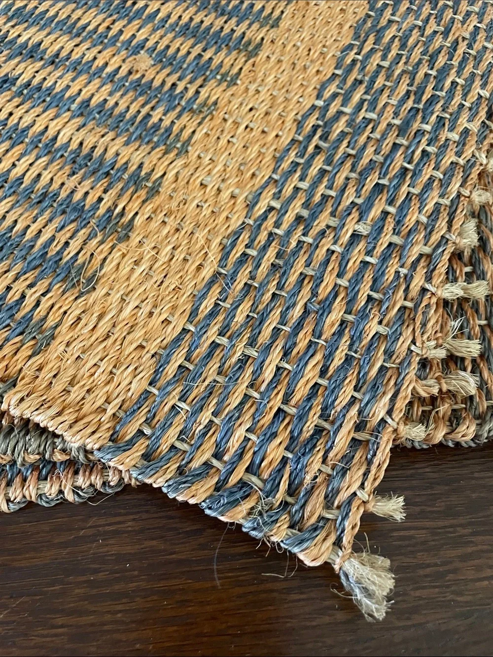 Handwoven Orange and Gray Placemats set of 4